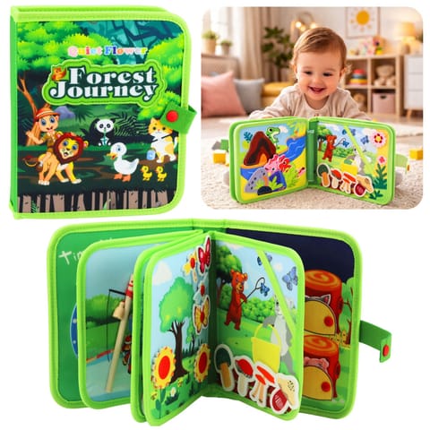 ⁨Książeczka Edukacyjna Sensoryczna Filcowa 3D Dzikie Zwierzęta⁩ w sklepie Wasserman.eu