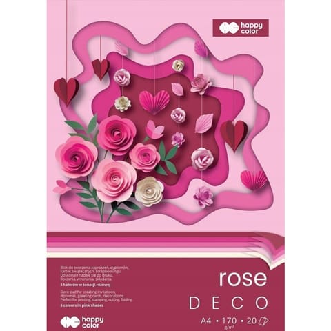 ⁨Blok Hobby Deco Rose 170g/m2 A4 20ark. 5kol. HA 7842 2030-RS HAPPY COLOR⁩ w sklepie Wasserman.eu