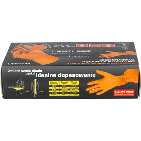 ⁨GLOVES NITRILE ORANGE, 50 PCS., "10", CE, LAHTI⁩ at Wasserman.eu