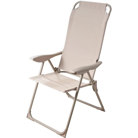 KRZESŁO FOTEL TURYSTYCZNY Z PODŁOKIETNIKAMI SKŁADANY BEŻOWY REDCLIFFS w sklepie Wasserman.eu