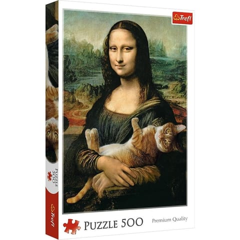 ⁨Puzzle 500 pieces Mona Lisa and a purring kitten⁩ at Wasserman.eu