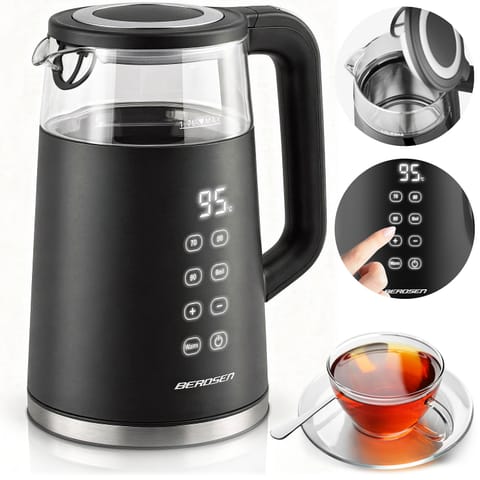 ⁨Czajnik elektryczny 1,7l Berdsen BD-707 czarny⁩ w sklepie Wasserman.eu