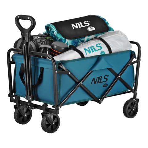⁨NC4306 WÓZEK TURYSTYCZNY SKŁADANY TURKUSOWY 70L NILS CAMP⁩ w sklepie Wasserman.eu