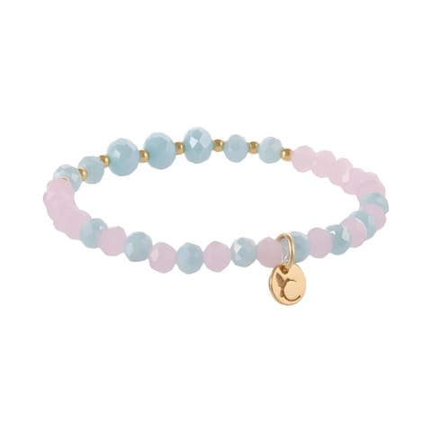 ⁨Bransoletka z niebieskich i różowych koralików (B25/KOR/98AU)⁩ w sklepie Wasserman.eu