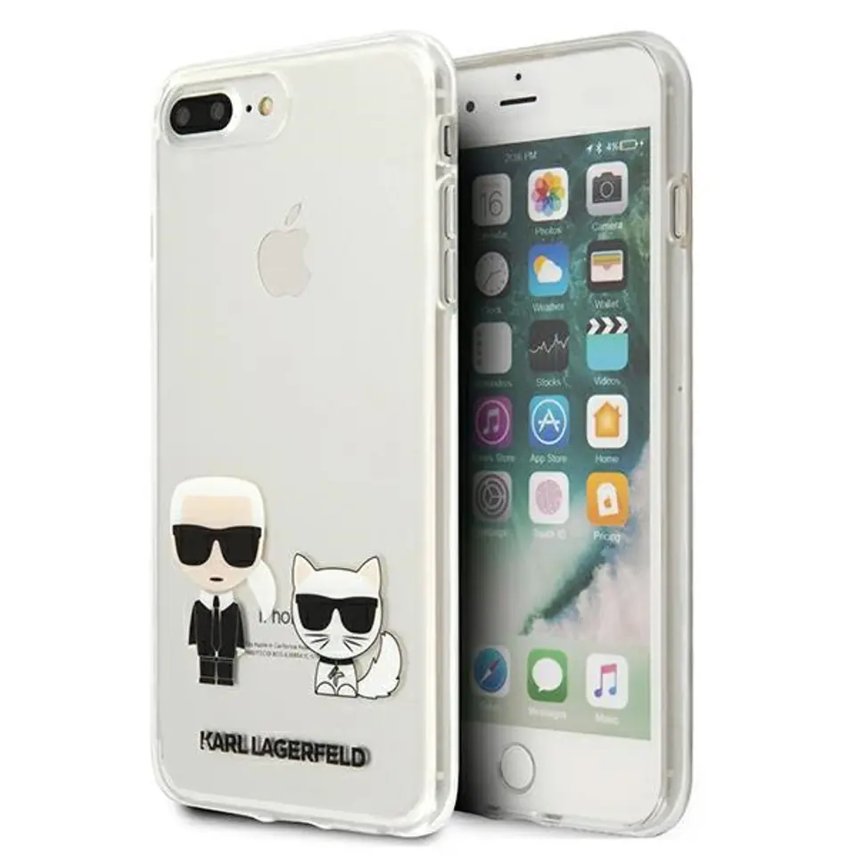 ⁨Karl Lagerfeld KLHCI8LCKTR iPhone 7/8 Plus hardcase Transparent Karl & Choupette⁩ w sklepie Wasserman.eu