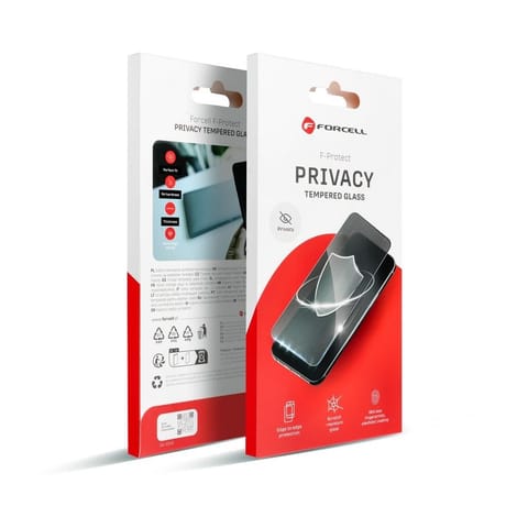 ⁨Szkło hartowane do iPhone 16 PRO / 17 / 17 PRO Forcell Privacy Glass czarne⁩ w sklepie Wasserman.eu
