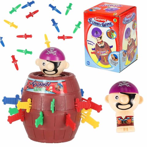 ⁨Arcade game Crazy Pirate in a barrel Prick the pirate 9 x 9 x 12.5 cm⁩ at Wasserman.eu