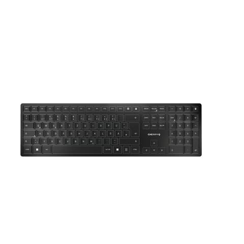 ⁨CHERRY KW 9100 SLIM keyboard Universal RF Wireless + Bluetooth QWERTZ German Black⁩ at Wasserman.eu