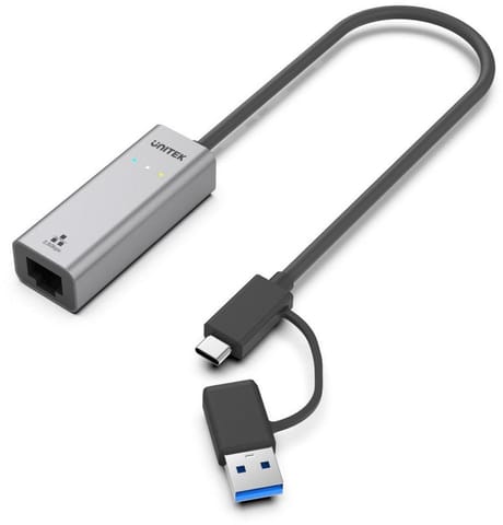 ⁨Unitek Hybrydowy adapter USB-C/USB-A do sieci⁩ w sklepie Wasserman.eu