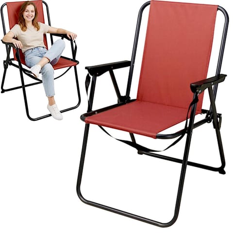 KRZESŁO TURYSTYCZNE Z PODŁOKIETNIKAMI SKŁADANE CZERWONY REDCLIFFS w sklepie Wasserman.eu