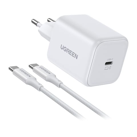 ⁨Ładowarka sieciowa Ugreen X524 USB-C, GaN, 45W + kabel 1m (biała)⁩ w sklepie Wasserman.eu