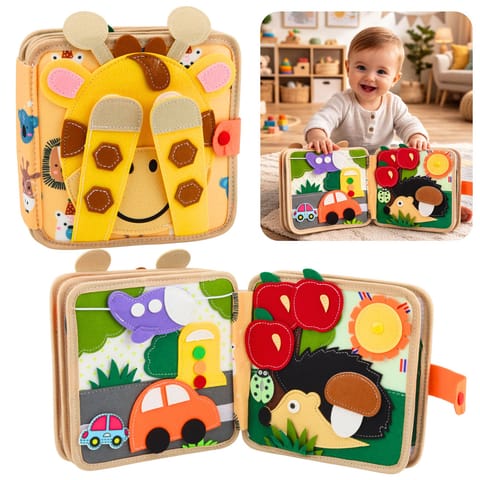 ⁨Książeczka Edukacyjna Sensoryczna Filcowa 3D Zwierzęta Żyrafa⁩ w sklepie Wasserman.eu