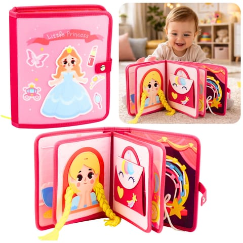 ⁨Książeczka Edukacyjna Sensoryczna Filcowa 3D Księżniczki Różowa⁩ w sklepie Wasserman.eu