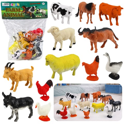 ⁨Zestaw Figurki Zwierzęta Gospodarskie Domowe Farma 12 szt.⁩ w sklepie Wasserman.eu