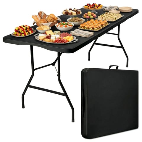 ⁨Stół cateringowy składany BUFET BLACK 200 cm⁩ w sklepie Wasserman.eu