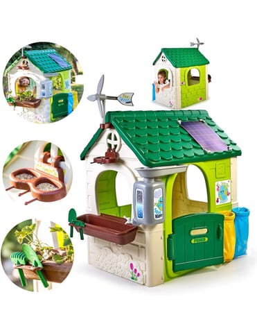 ⁨FEBER Domek ogrodowy Eco Karmnik Segregacja Odpadów Imitacja Panelu Słonecznego⁩ w sklepie Wasserman.eu