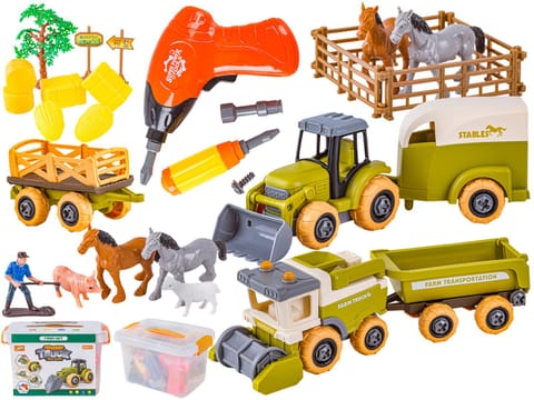 ⁨Farma Traktor Kombajn Do Skręcania Stajnia Gospodarstwo Rolne Zestaw Majsterkowicza Rolnika Zwierzęta Wkrętarka⁩ w sklepie Wasserman.eu
