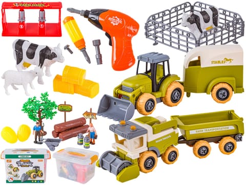 ⁨Farma Traktor Kombajn Do Skręcania Gospodarstwo Rolne Zestaw Majsterkowicza Rolnika Traktor Kombajn Zwierzęta Wkrętarka⁩ w sklepie Wasserman.eu