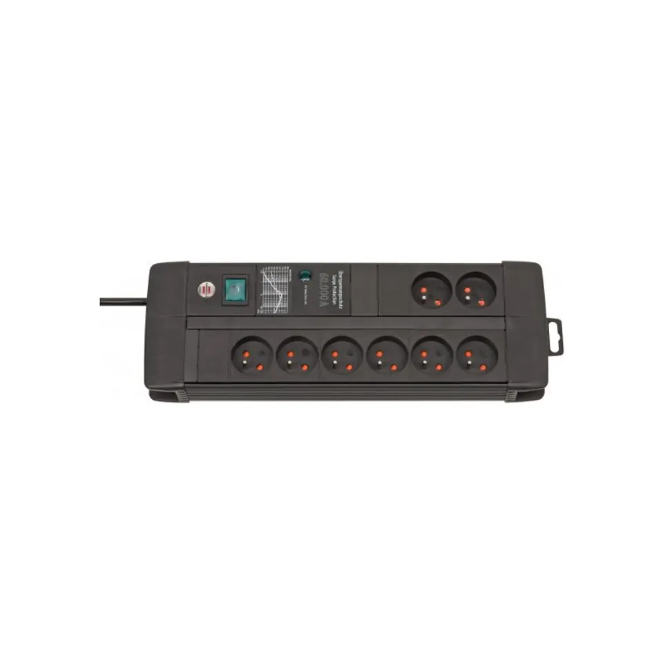 ⁨Surge protector Premium Line Duo 8 sockets 3m 60.000A black Brennenstuhl 1256004698⁩ at Wasserman.eu