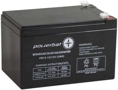 ⁨Akumulator AGM POWERBAT CB 12V 12Ah⁩ w sklepie Wasserman.eu
