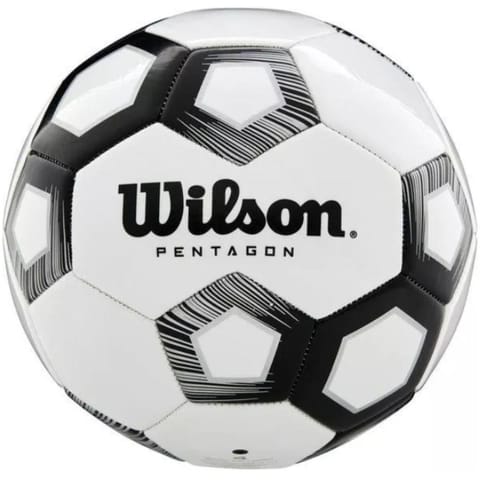 ⁨Piłka Wilson Pentagon Soccer Ball WTE8527XB (kolor Biały, rozmiar 4)⁩ w sklepie Wasserman.eu