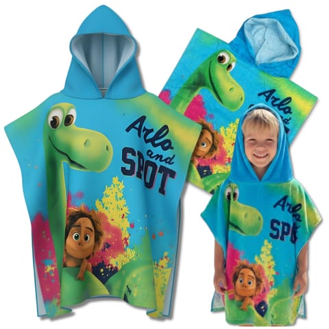 ⁨Ponczo kąpielowe dziecięce DINO z kapturem Ręcznik plażowy Basen Plaża 50x100⁩ w sklepie Wasserman.eu