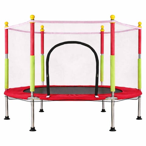 ⁨Trampolina do domu ogrodu dla dzieci siatka piłki 140cm 55inch czerwona⁩ w sklepie Wasserman.eu