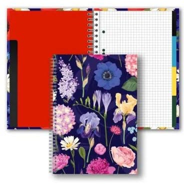 ⁨Brulion B5 w twardej oprawie w spirali z przekładkami 160k kratka Hortensja TT9407 PENMATE⁩ w sklepie Wasserman.eu