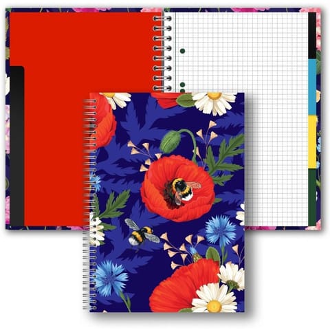 ⁨Brulion B5 w twardej oprawie w spirali z przekładkami 160k kratka Maki TT9409 PENMATE⁩ w sklepie Wasserman.eu