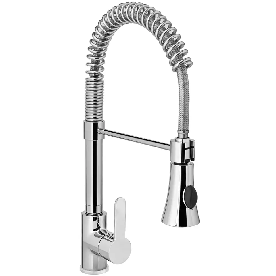 Bateria umywalkowa z wyciąganym prysznicem jednootworowa nierdzewna wys. 445 mm - Hendi 810170 w sklepie Wasserman.eu