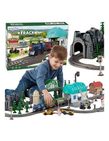 ⁨WOOPIE Pociąg Elektryczny Kolejka Tor XXL Ciuchcia Lokomotywa Zestaw Miasteczko 108 el.⁩ w sklepie Wasserman.eu