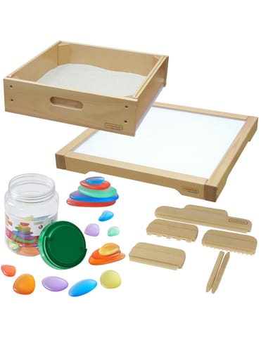 ⁨MASTERKIDZ Rama Sensoryczna - Panel LED + Zestaw Akcesoriów Do Zabawy w Piasku⁩ w sklepie Wasserman.eu
