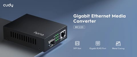 ⁨MC220 Gigabit Media Converter SFP to RJ45⁩ at Wasserman.eu
