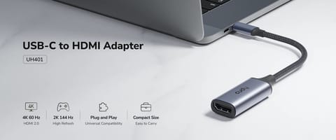 ⁨ADAPTER UH401 WTYK USB-C / GNIAZDO HDMI⁩ w sklepie Wasserman.eu