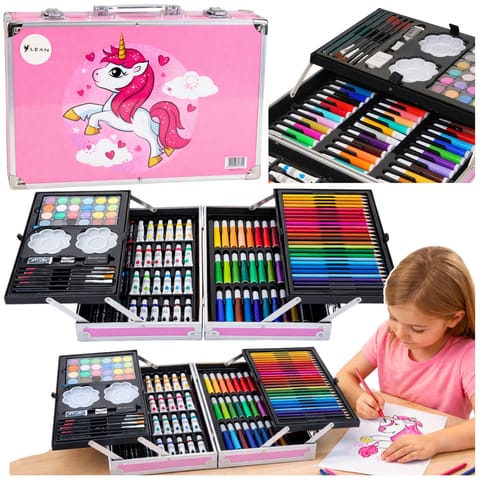 ⁨Zestaw Artystyczny Plastyczny Jednorożec Walizka Różowa 150 el.⁩ w sklepie Wasserman.eu