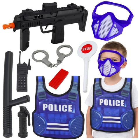 ⁨Zestaw Policyjny Kamizelka Karabin Maska Krótkofalówka Akcesoria⁩ w sklepie Wasserman.eu