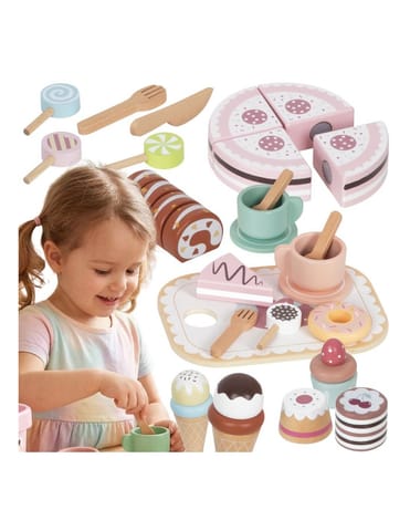 ⁨TOOKY TOY Sweet Cake Drewniany Zestaw Słodkości w Pudełku Cukiernia Lodziarnia⁩ w sklepie Wasserman.eu