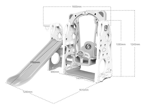 ⁨Zjeżdżalnia ogrodowa 3w1 Huśtawka Koszykówka dla dzieci Słońce⁩ w sklepie Wasserman.eu
