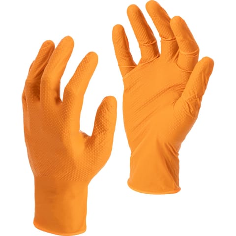 ⁨GLOVES NITRILE ORANGE, 50 PCS., "10", CE, LAHTI⁩ at Wasserman.eu