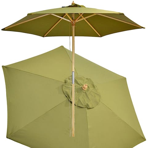⁨PARASOL OGRODOWY DREWNIANY 250CM SKŁADANY ZIELONY⁩ w sklepie Wasserman.eu