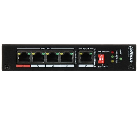 ⁨SWITCH POE / EXTENDER PFT1500 5-PORTOWY DAHUA⁩ w sklepie Wasserman.eu