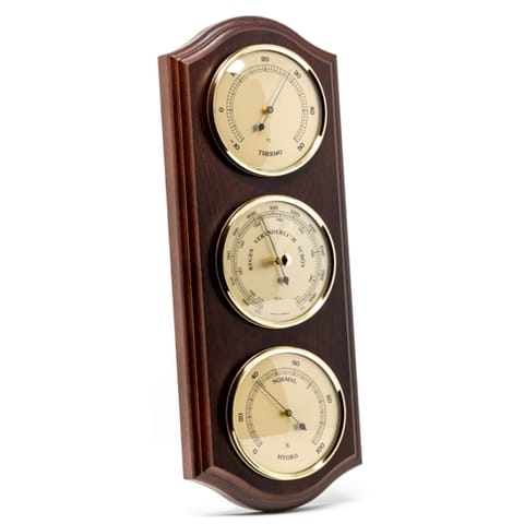 ⁨Stacja pogody Fischer - Barometr Higrometr Termometr - Mosiądz Drewno - 9176-22⁩ w sklepie Wasserman.eu