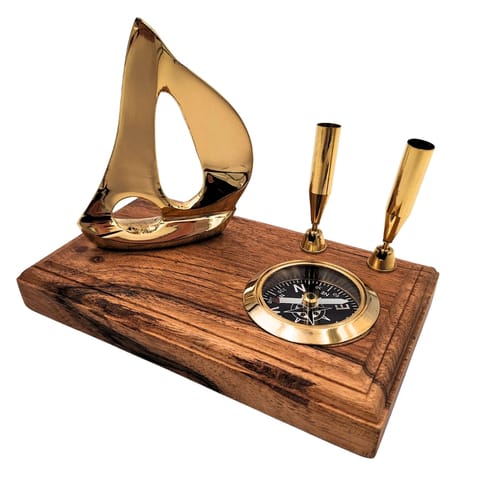 ⁨Elegancki Zestaw na Biurko - Jacht i Kompas - Elegancki Upominek Marynistyczny - BCPH103⁩ w sklepie Wasserman.eu