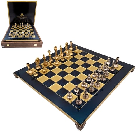 ⁨Ekskluzywne, Duże Klasyczne Szachy Metalowe Stauton - 36x36 cm - S34⁩ w sklepie Wasserman.eu
