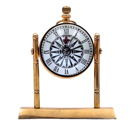 ⁨Zegar Marynistyczny na Biurko Mosiężny– NC2963⁩ w sklepie Wasserman.eu