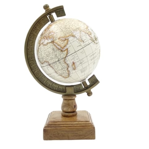 ⁨Globus Dekoracyjny na Podstawie Drewnianej Amundsen - NC2130⁩ w sklepie Wasserman.eu