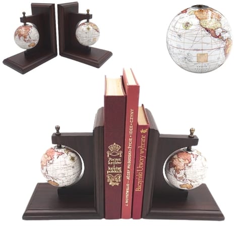 ⁨Podpórki do Książek Globusy – Bookend - Elegancka Dekoracja Retro - NC2677C⁩ w sklepie Wasserman.eu