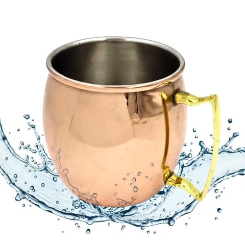 ⁨Miedziany Kubek ze Stali Nierdzewnej 304 - Pojemność 500ml pokryty warstwą miedzi - MM7012⁩ w sklepie Wasserman.eu