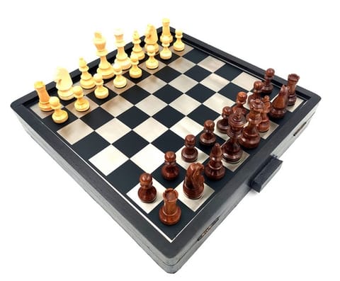 ⁨Szachy Drewniano-Metalowe 33x33cm - G334B⁩ w sklepie Wasserman.eu