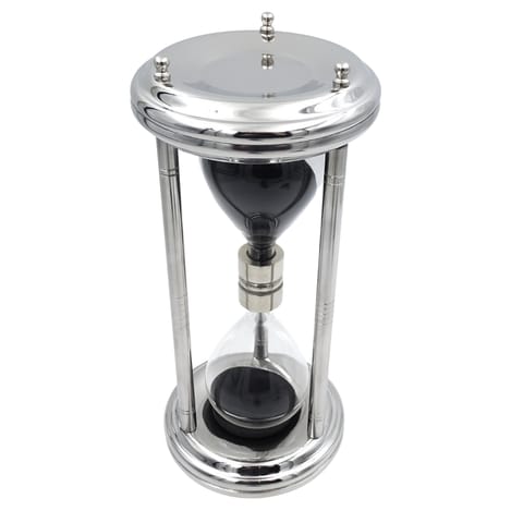 ⁨Duża Srebrna Klepsydra 10 min -  Dekoracja Biurka - MX 3015⁩ w sklepie Wasserman.eu